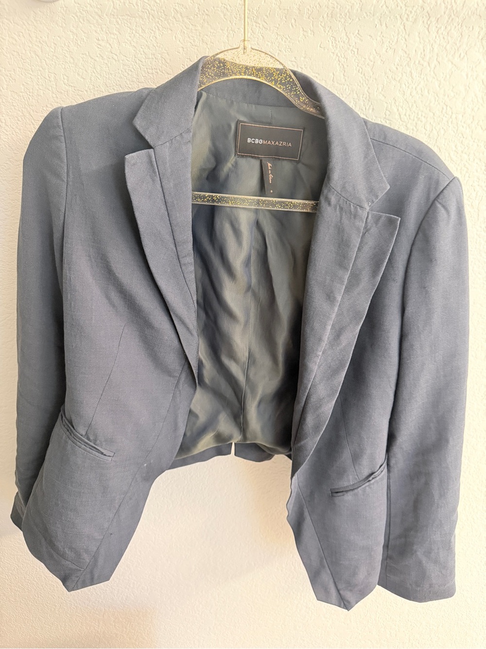 BCBGMaxAzria Navy Cropped Blazer